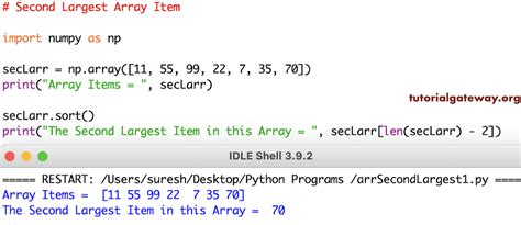 second largest number in array python