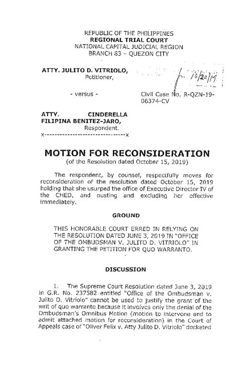 Second Motion For Reconsideration When Allowed