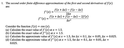second order centered first finite difference