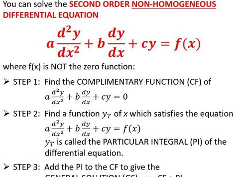 Second Order Differential Equation Solver With Steps