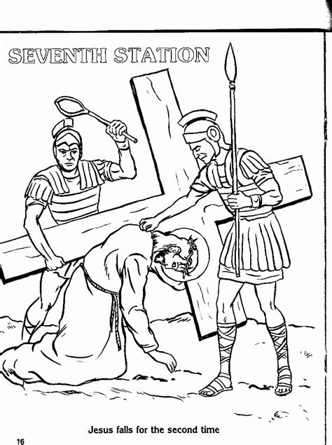 second station of the cross coloring page