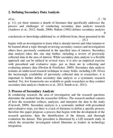 secondary data analysis example pdf