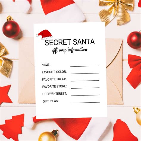 Free Printable Secret Santa Cards Printable Form, Templates and Letter