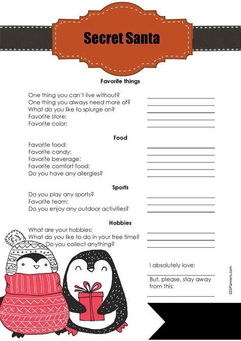 Secret Santa Forms Printable: Tips And Tricks For A Successful Gift Exchange