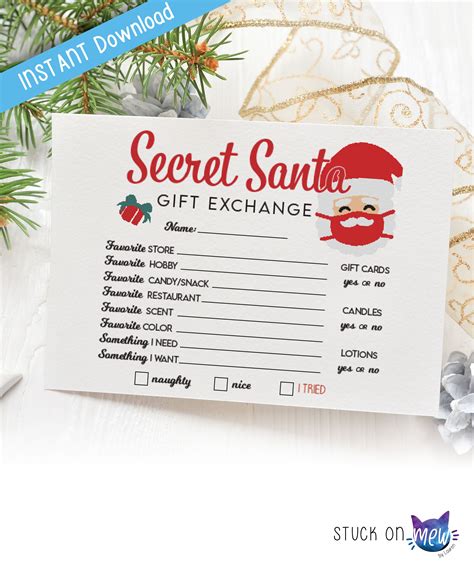 Excel Templates Secret Santa Gift Exchange List