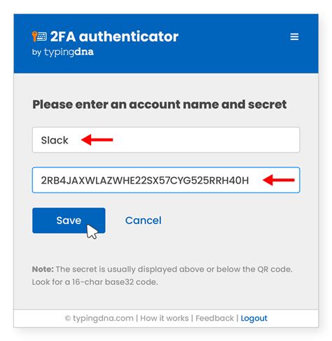 secret code for authenticator