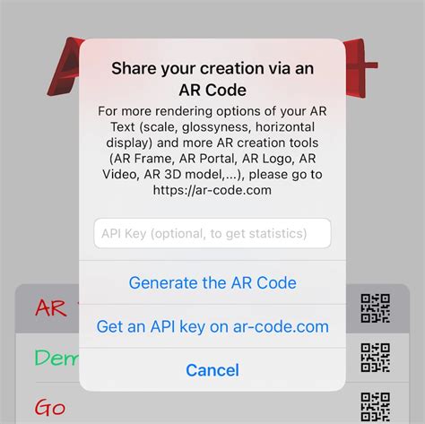 secret key ar code
