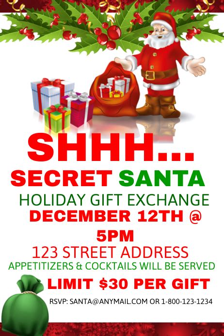 secret santa gift exchange email template