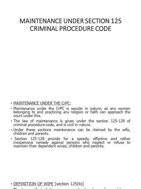section 125 of criminal procedure code