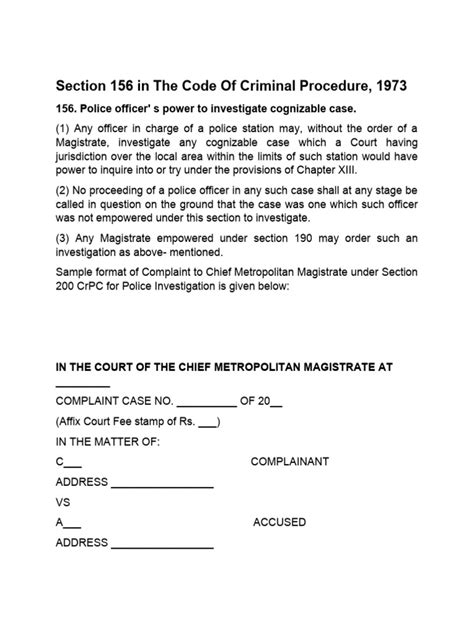 section 156 of criminal procedure code