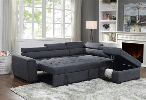 Sectional Sleeper Sofa Dark Gray