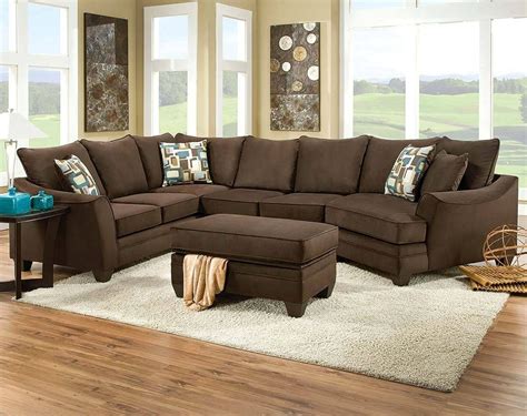 Sectional Sofa Brown Microfiber