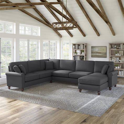 MidCentury Sectional Sofa with Reversible Sleeper, 91" Upholstery
