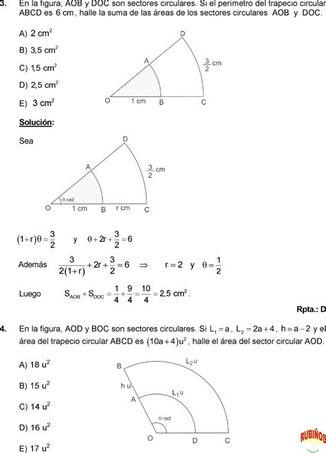 SECTOR CIRCULAR PROBLEMAS RESUELTOS TRIGONOMETRIA