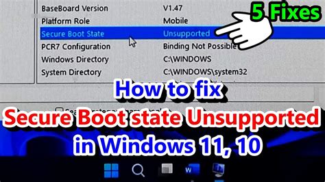 secure boot state says unsupported