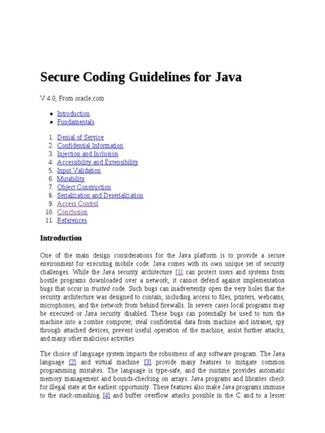 secure coding guidelines for java pdf