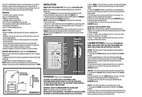 Secure Pro Keypad Alarm System Instructions