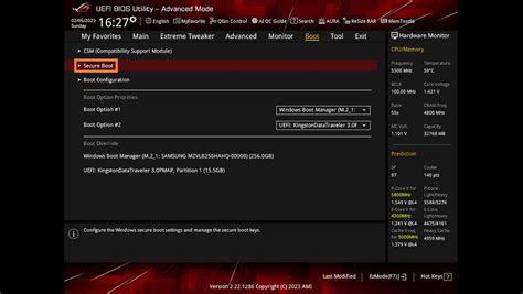 Secure boot is enabled but not active. r/ASUS