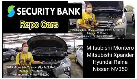 Buy and sell: Security Bank repossessed/second hand cars for sale as of