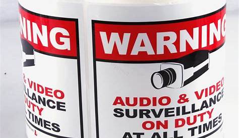 CCTV Surveillance Cameras Sticker Decal Safety Sign Car