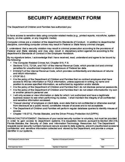 Security Guard Contract Template Luxury Security Agreement Template