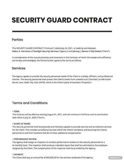 14+ Security Contract Templates Word, PDF, Apple Pages, Google Docs