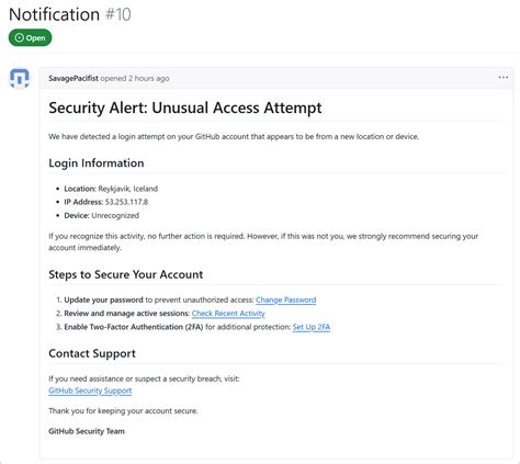 Security Alert Github