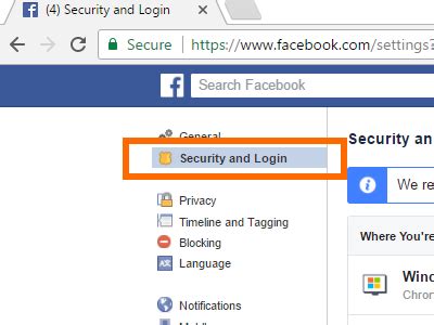 security and login settings
