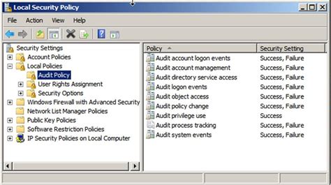 Security Audit Policy Setting