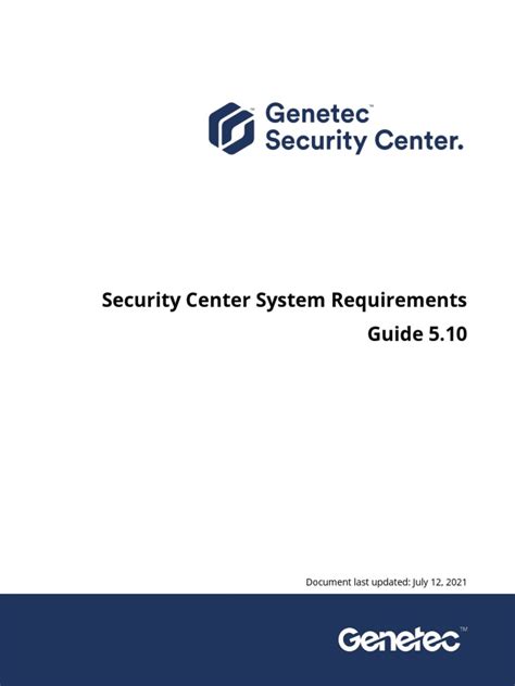 Security Center System Requirements Guide 5.10