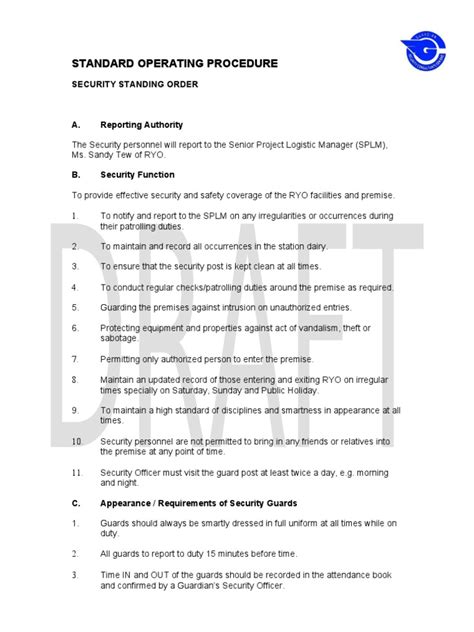 Security Guard Procedures