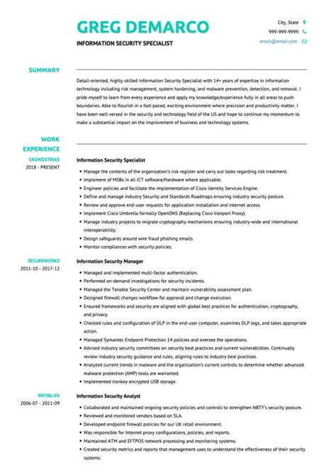 security resume objective statement examples
