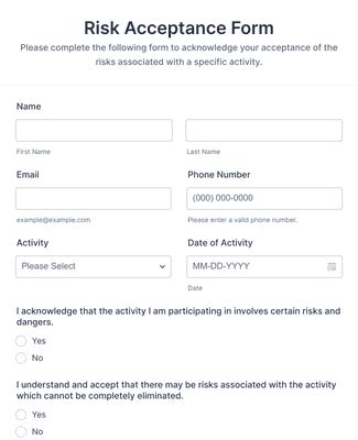 security risk acceptance form template