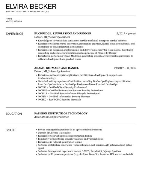 13+ Best Security Services Resume Templates (Professional Format)