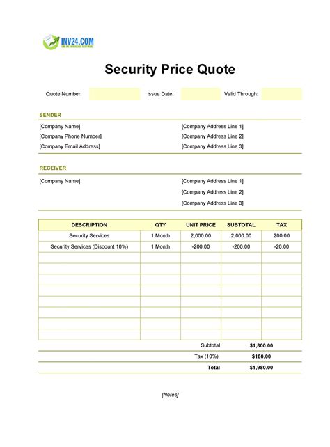 Security System Quotation