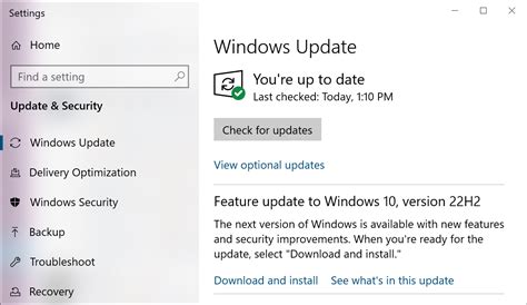 security update windows 10 22h2
