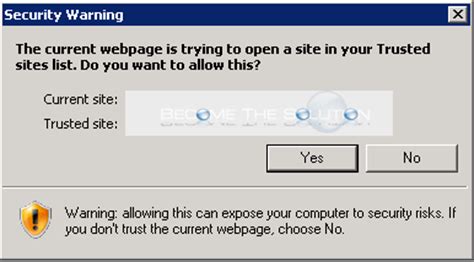 Security Warning Current Webpage Is Trying To Open