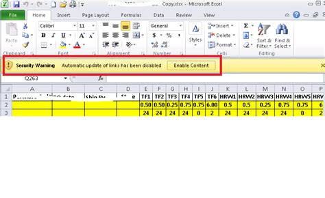 Security Warning On Excel