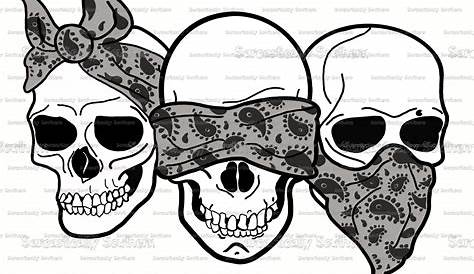 Skulls See No Evil Hear No Evil Speak No Evil Bones Rubber | Etsy