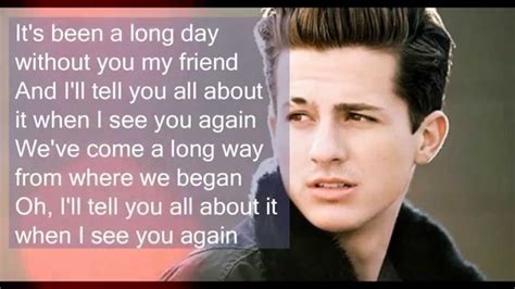 see you again lyrics charlie puth no rap