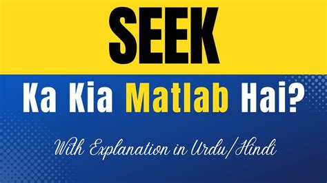 seek meaning in urdu with example