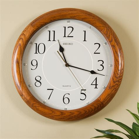 seiko qxa129blh wooden wall clock