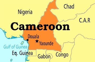 this is cameroon in the map bors with so many others country Africa