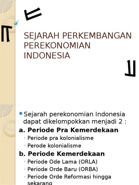 sejarah perkembangan perekonomian indonesia