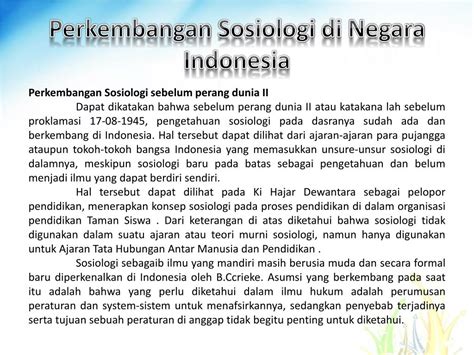 sejarah sosiologi di indonesia
