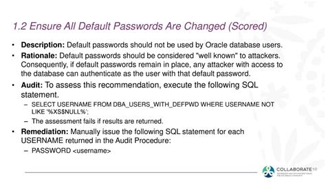 Sel Default Passwords