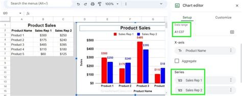 select a data range google sheets chart