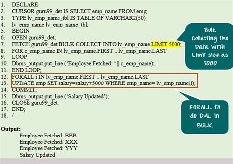 Select Bulk Collect Into Oracle Example