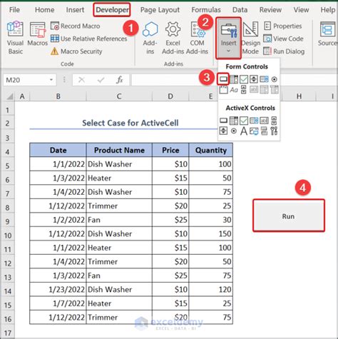 Select Case Excel Macro