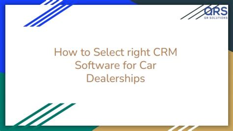 select the right CRM software